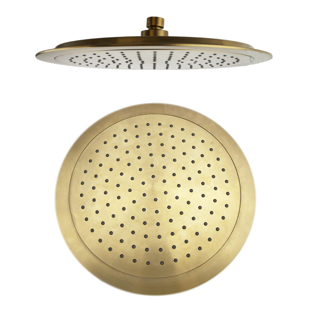 Ultraslim Rundduschkopf Ø300mm, Gebürstetes Gold