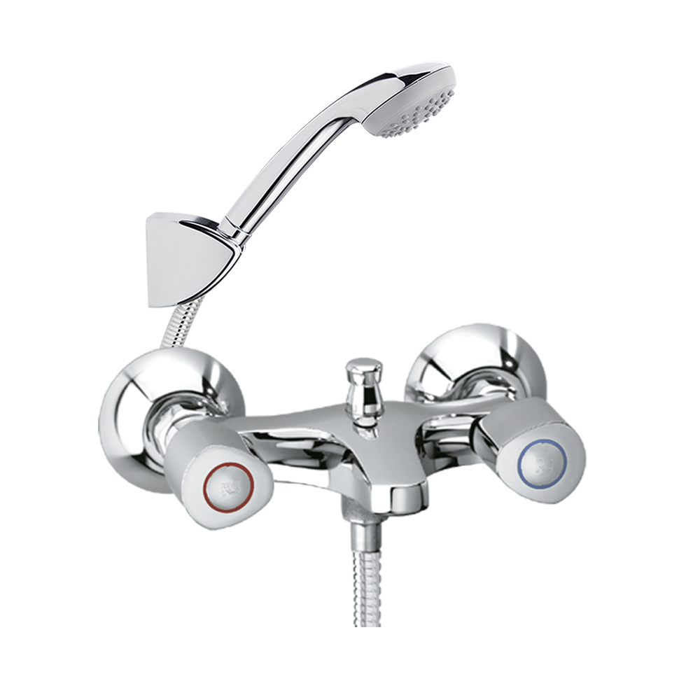 Eco,bimando baño-ducha con equipo de ducha y soporte en ABS,cromo