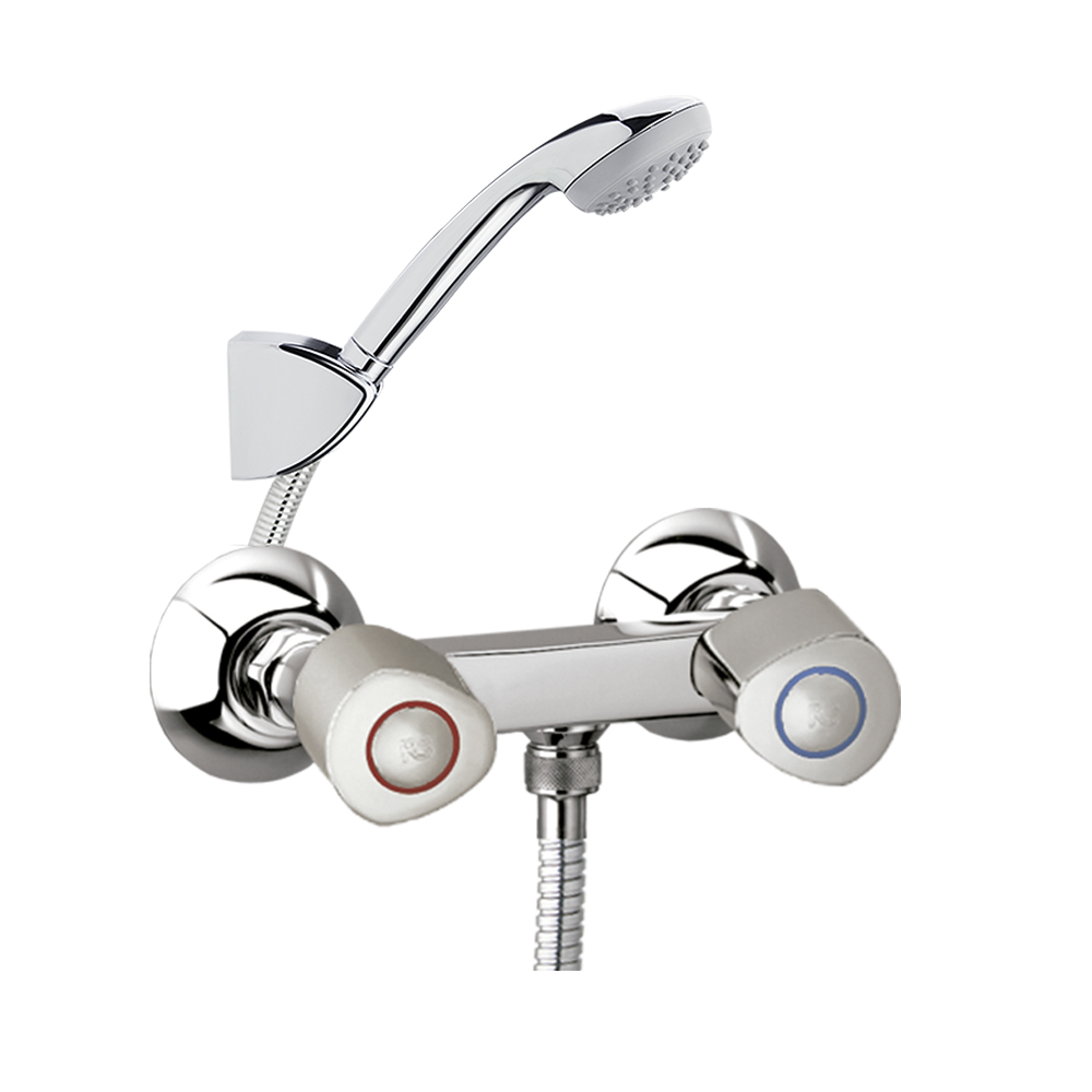 Eco,bimando ducha con equipo de ducha y soporte en ABS,cromo