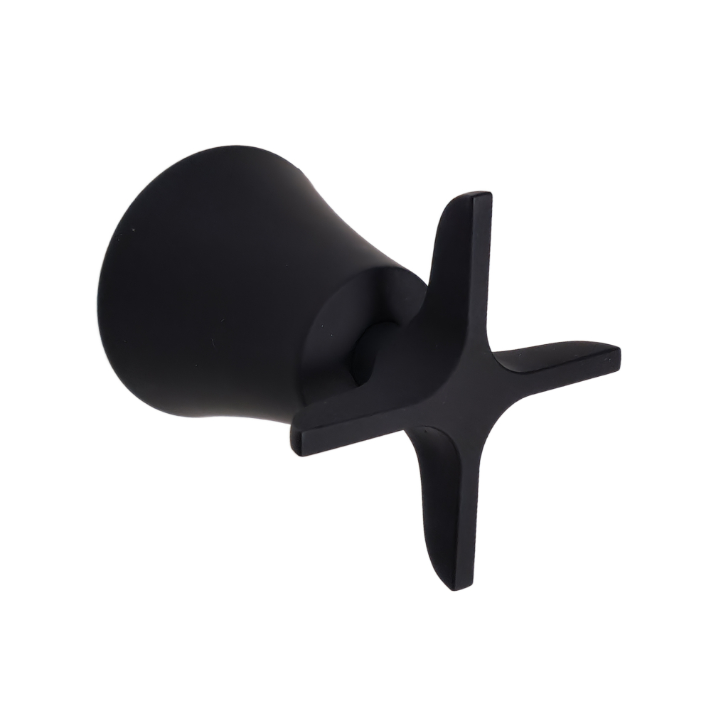 Adagio, conjunto de florón y volante en forma de cruz de lavabo empotrado, negro mate