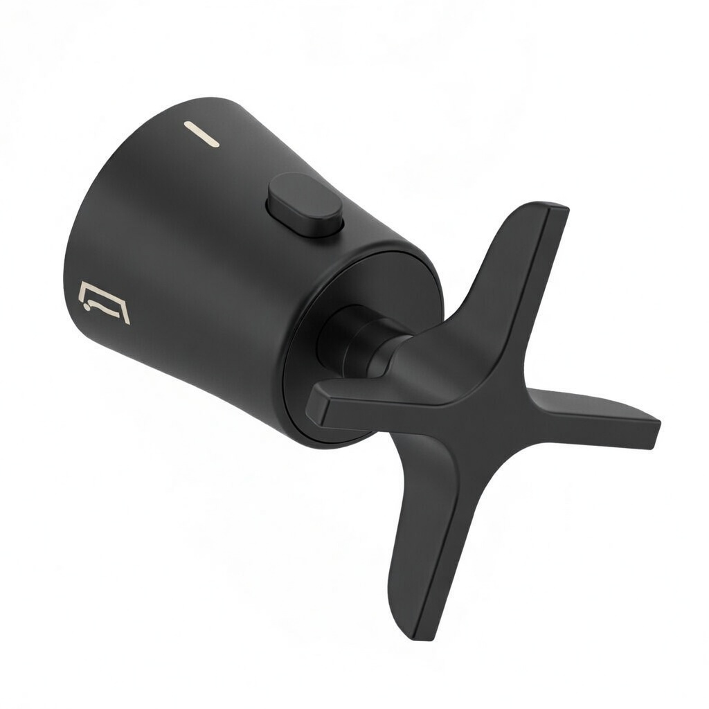 Adagio,conjunto de volante en cruz para baño-ducha,negro mate