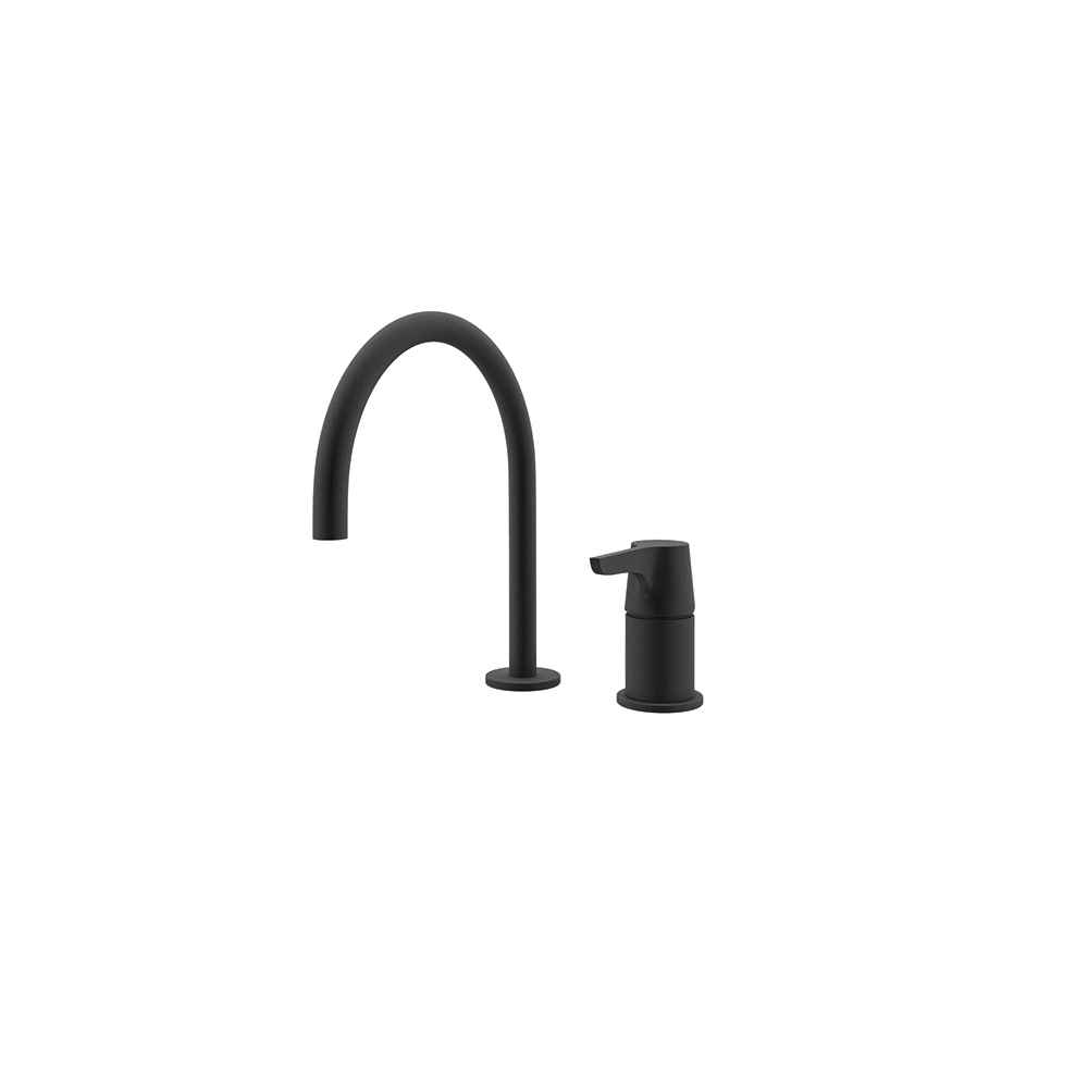 Adagio, évier à encastrer sans douchette et bec de 240 mm, noir mat