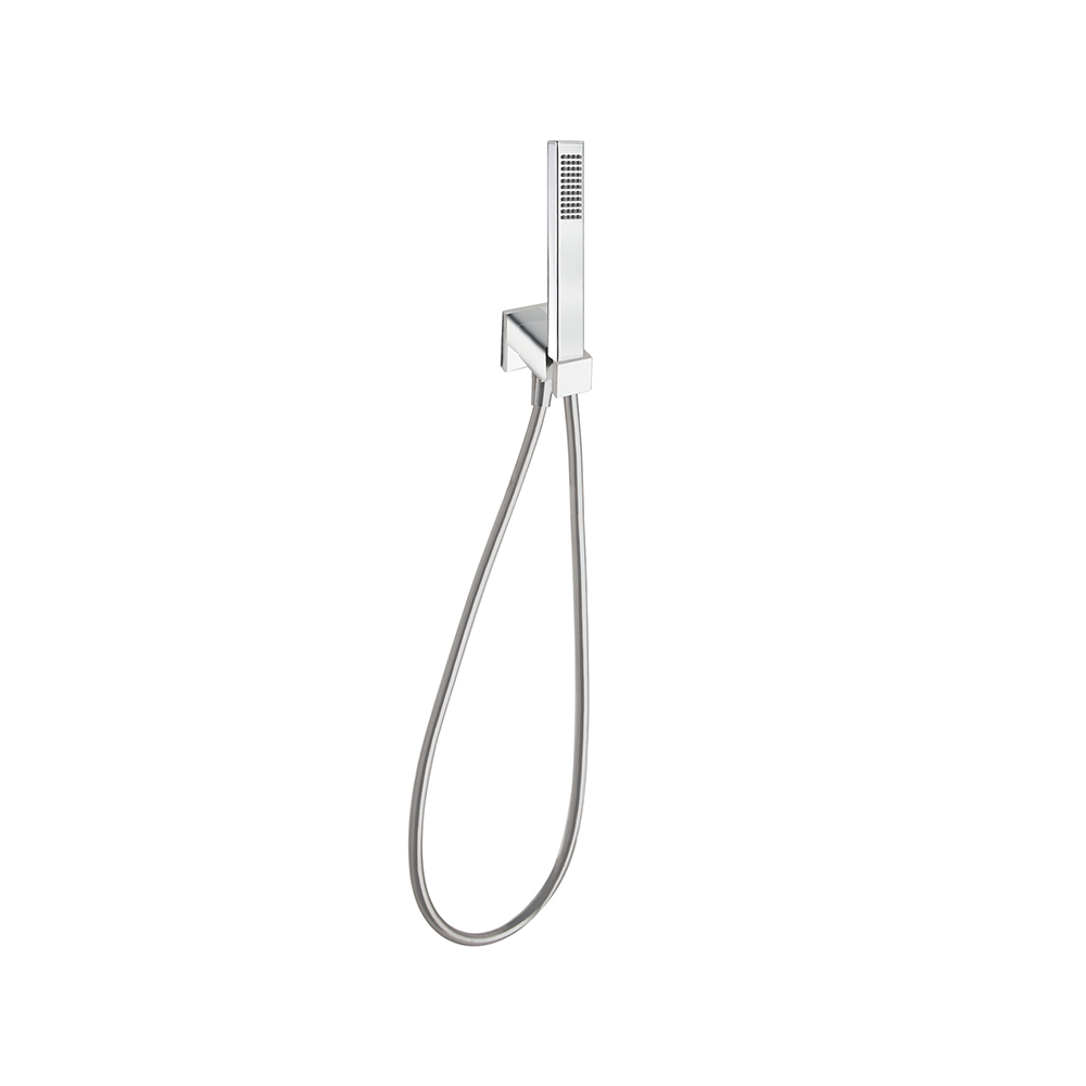 Conjunto de ducha de pared con ducha de mano y codo con soporte,cromo