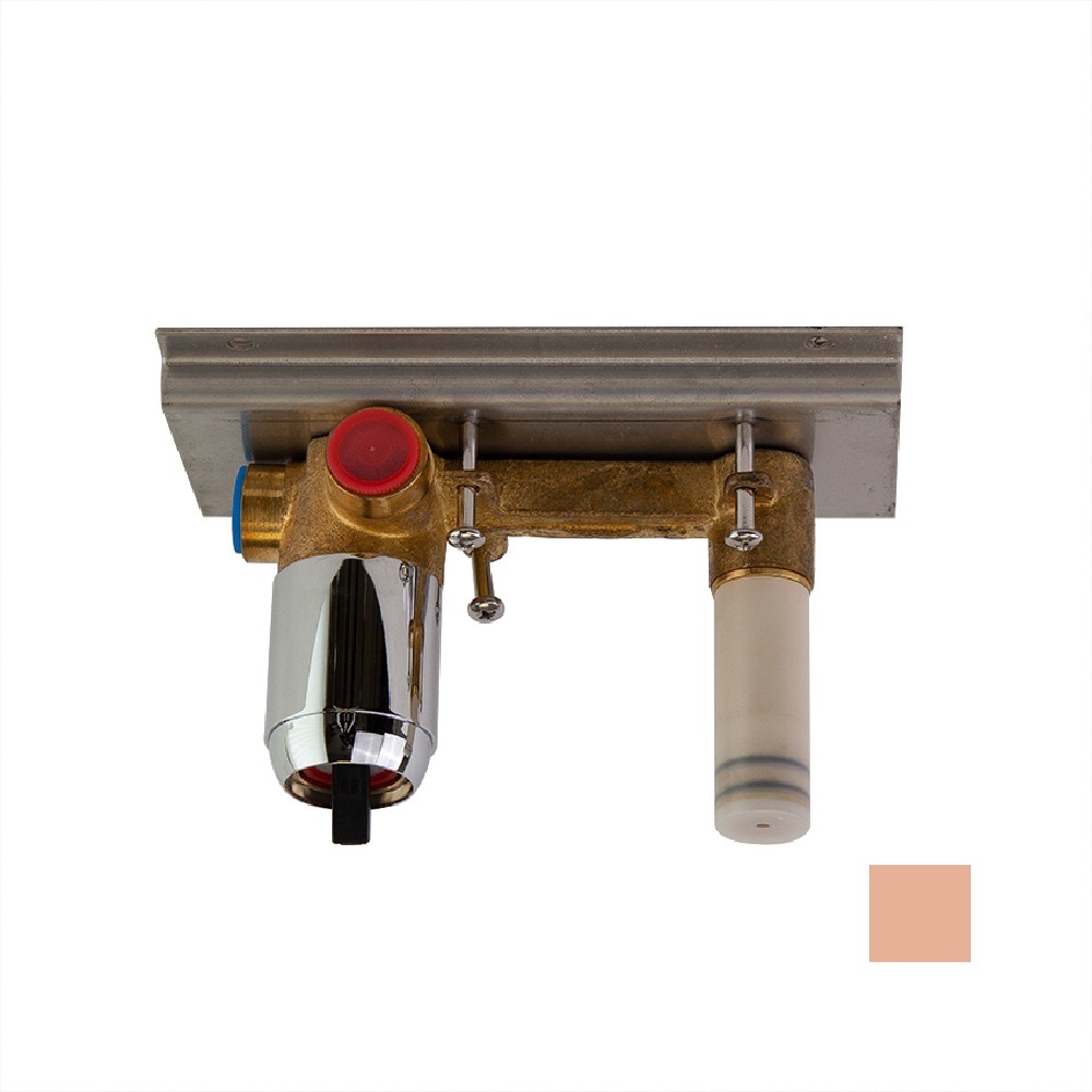 Lavabo empotrado, cobre cepillado