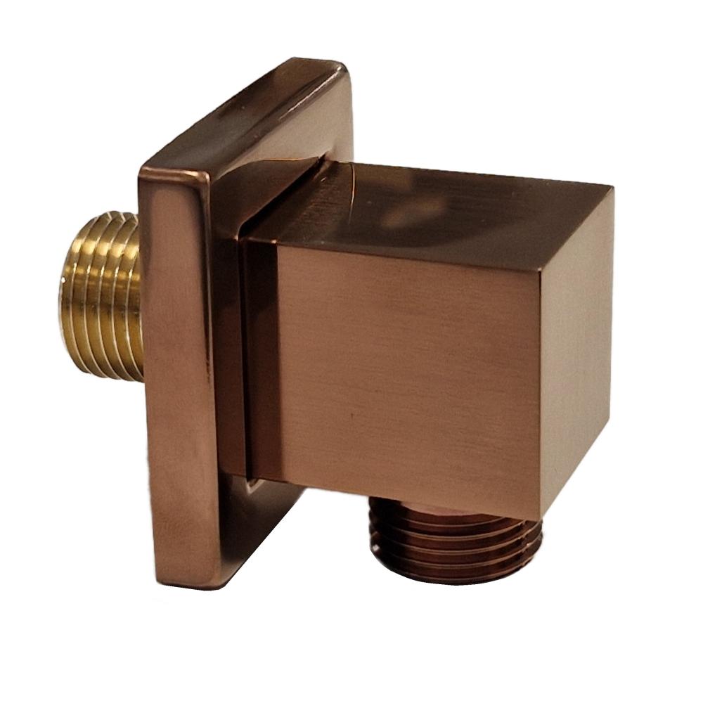 Odisea, square water outlet elbow, brushed copper