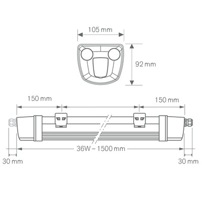 TITAN 1500 HE DALI WB 36W 4000K DAISY