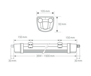 TITAN 1500 HE DALI WB 36W 4000K DAISY