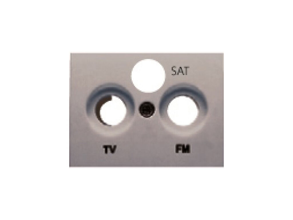 Coral, tapa 3 salidas fm -tv-sat, gris sombra