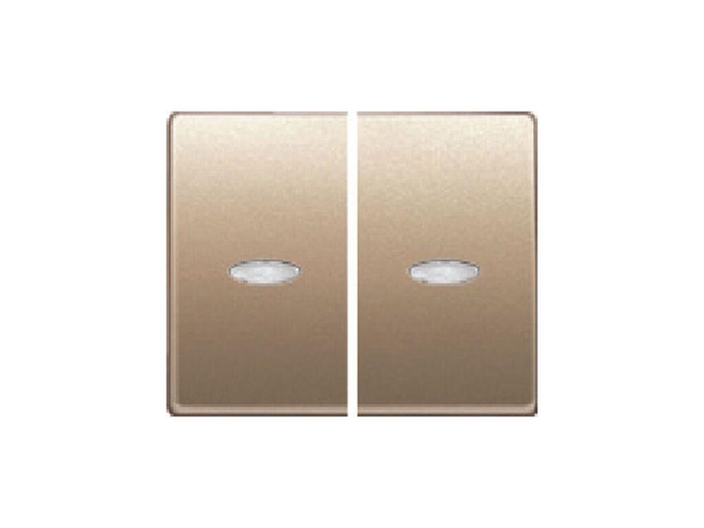 Mega, juego teclas doble interruptor /doble conmutador, con señalizador, bronce niebla