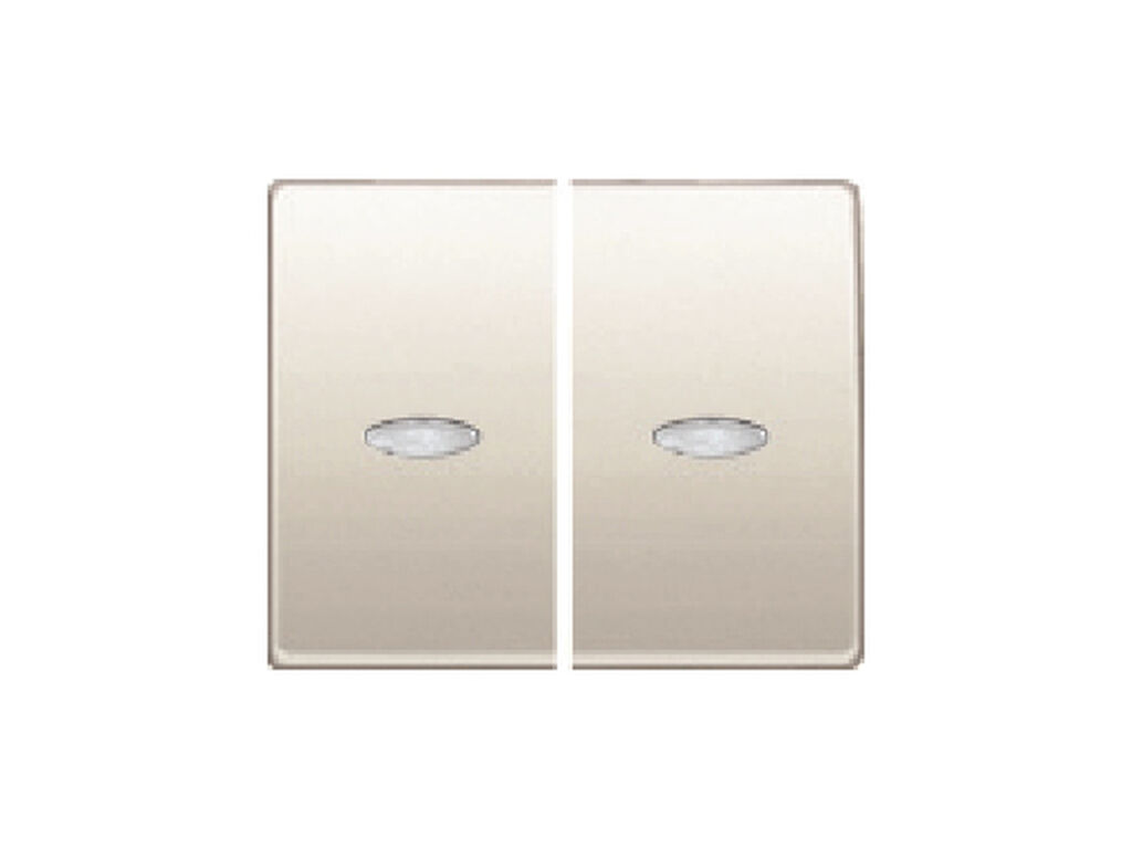 Mega, juego teclas doble interruptor /doble conmutador, con señalizador, blanco perla mabe