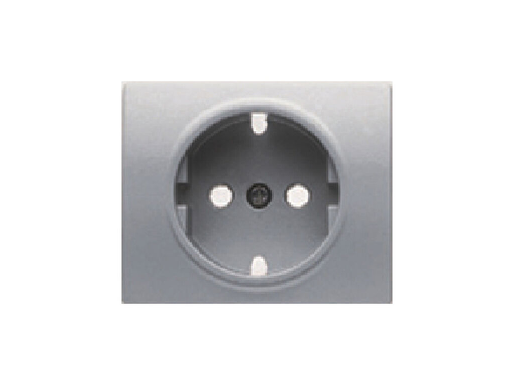 Mega, tapa base enchufe seguridad alumino prusia