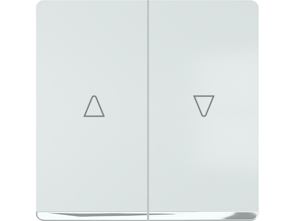 Miro, tecla doble persiana, cromo, blanco polar