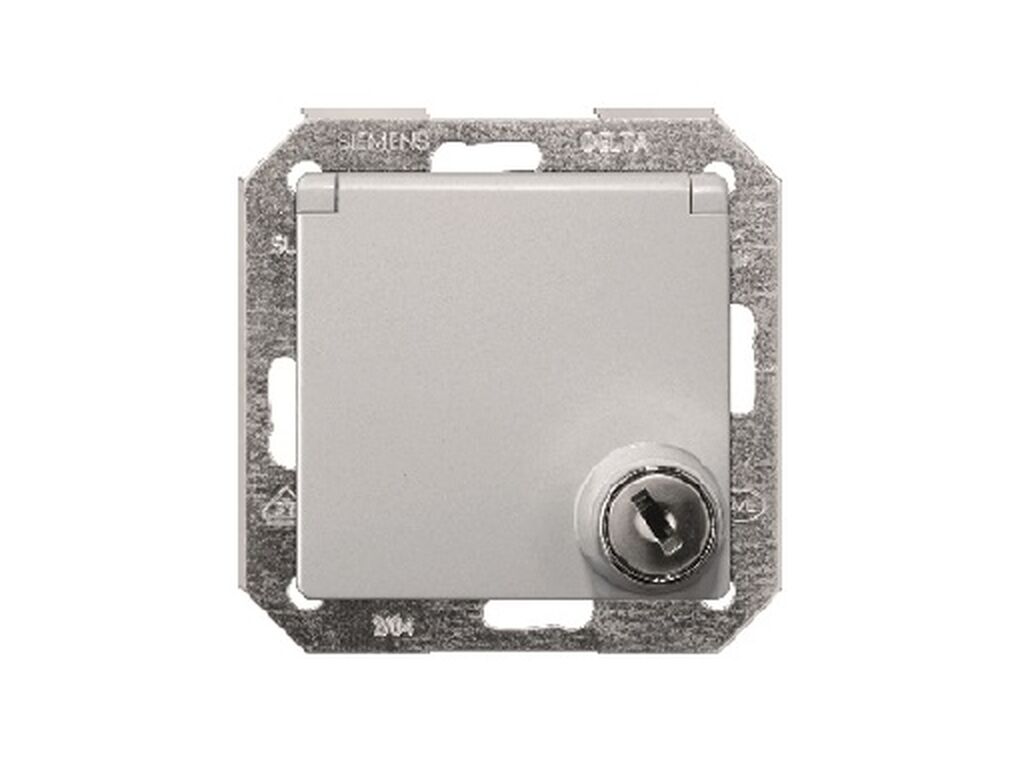 Miro, tapa schuko cerrado, proteccion seguridad, aluminio