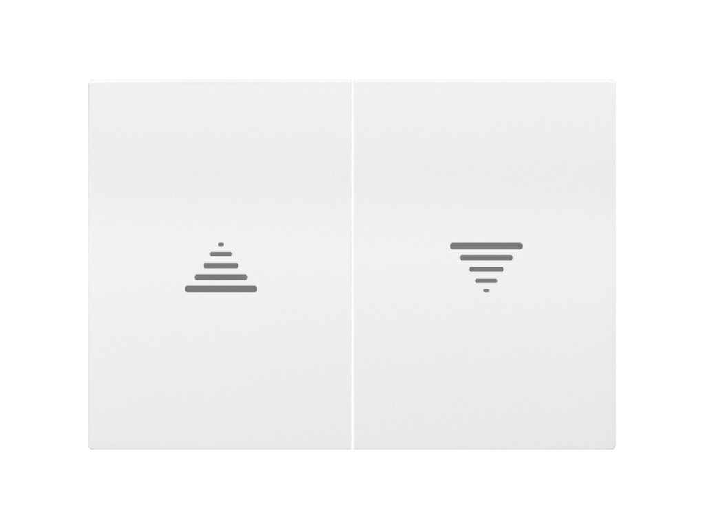 Coral, juego 2 teclas pulsador / interruptor de persianas, blanco