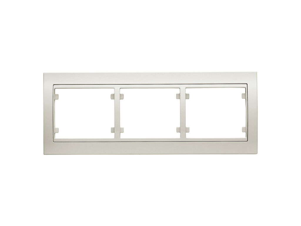Mega, marco de 3 elementos horizontal, blanco satin