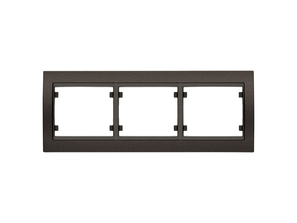 Mega, marco de 3 elementos horizontal, marron mocca cosso