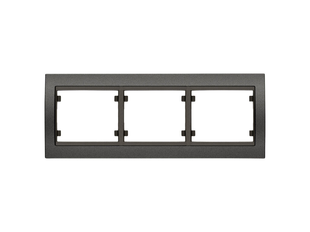 Mega, marco de 3 elementos horizontal, negro ebano cosso