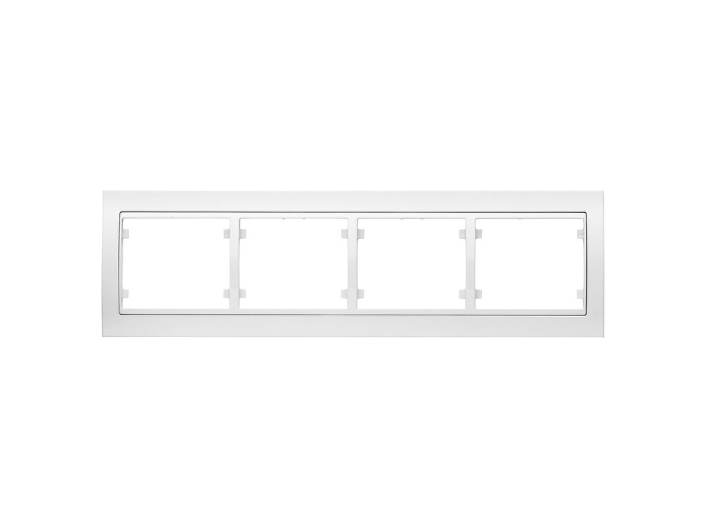 Mega, marco de 4 elementos horizontal, blanco perla mabe