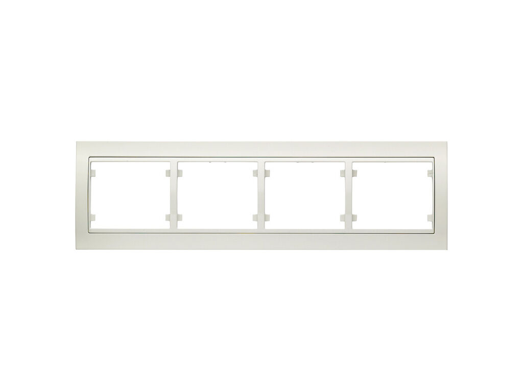 Mega, marco de 4 elementos horizontal, blanco satin