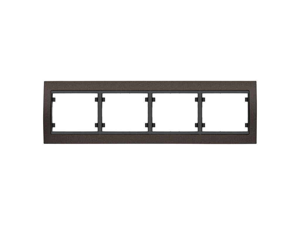 Mega, marco de 4 elementos horizontal, marron mocca cosso