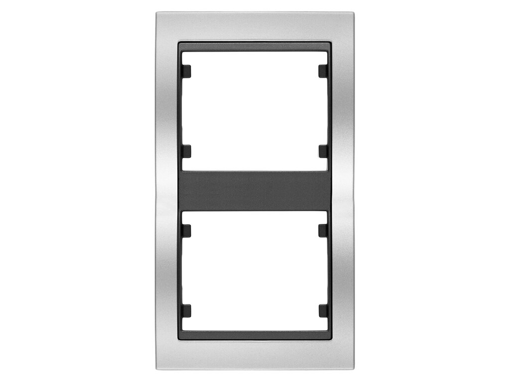 Mega, marco de 2 elementos vertical, metal puro aluminio