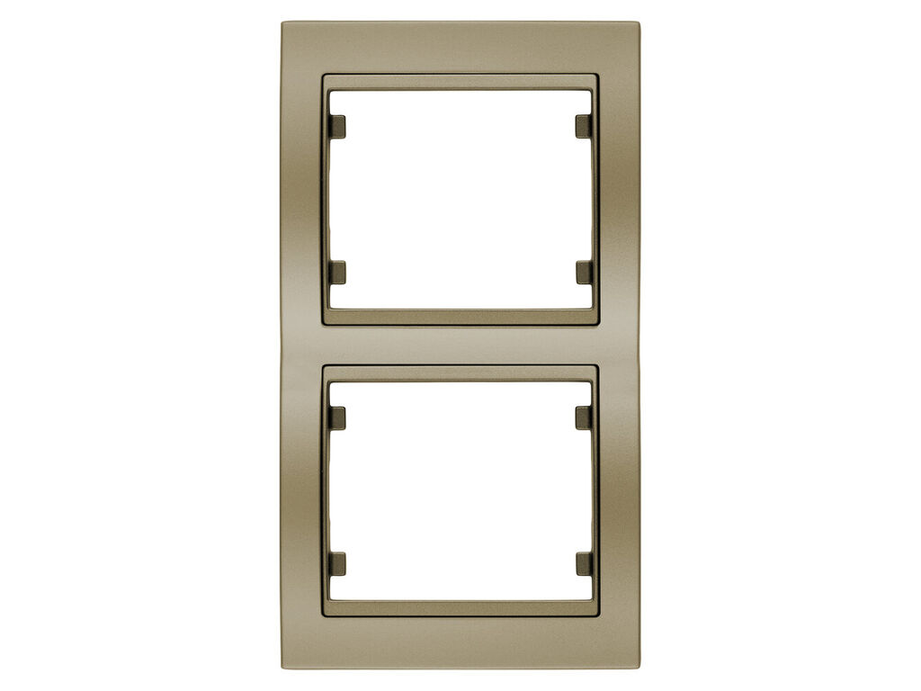 Mega, marco de 2 elementos vertical, bronce niebla