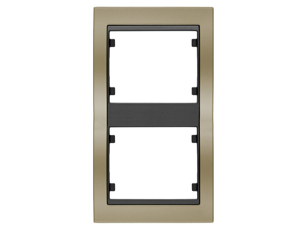 Mega, marco de 2 elementos vertical, bronce niebla cosso