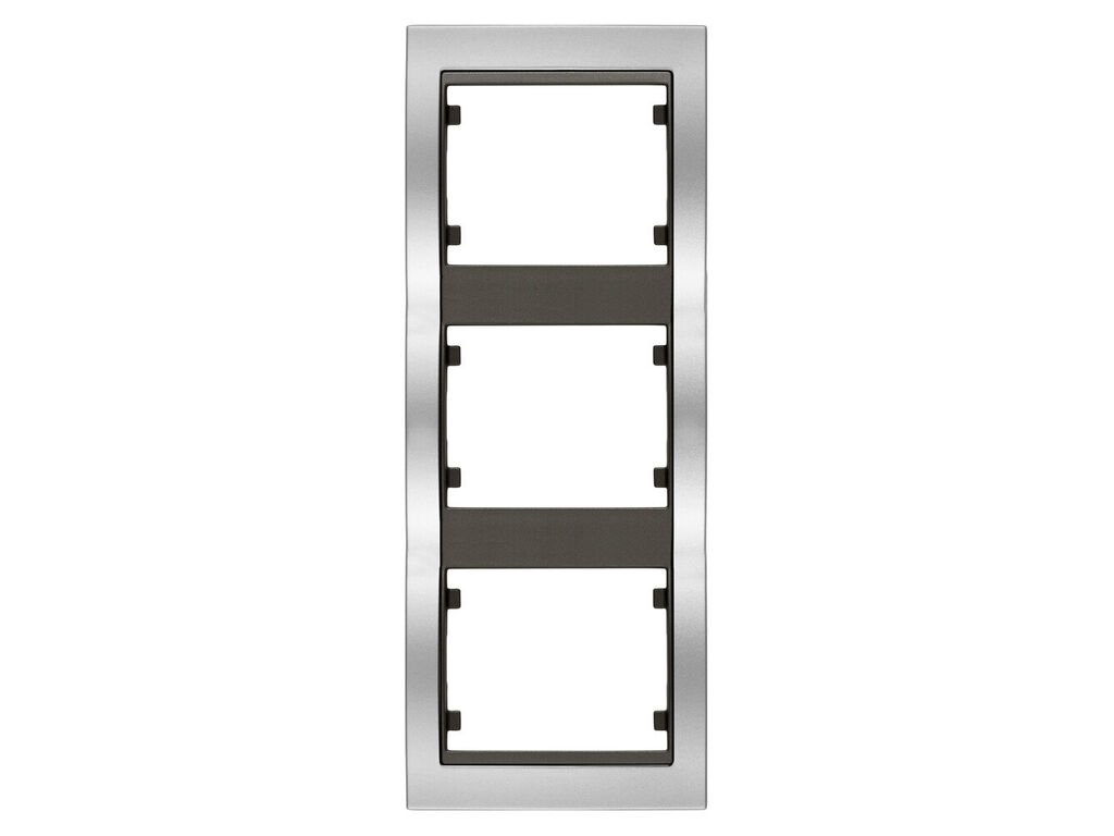 Mega, marco de 3 elementos vertical, metal puro aluminio