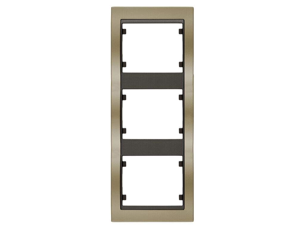 Mega, marco de 3 elementos vertical, bronce niebla cosso