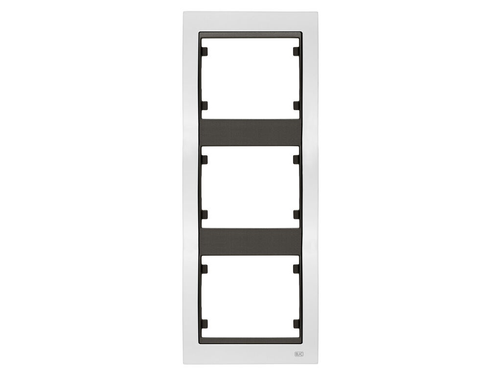 Mega, marco de 3 elementos vertical, blanco perla mabe cosso