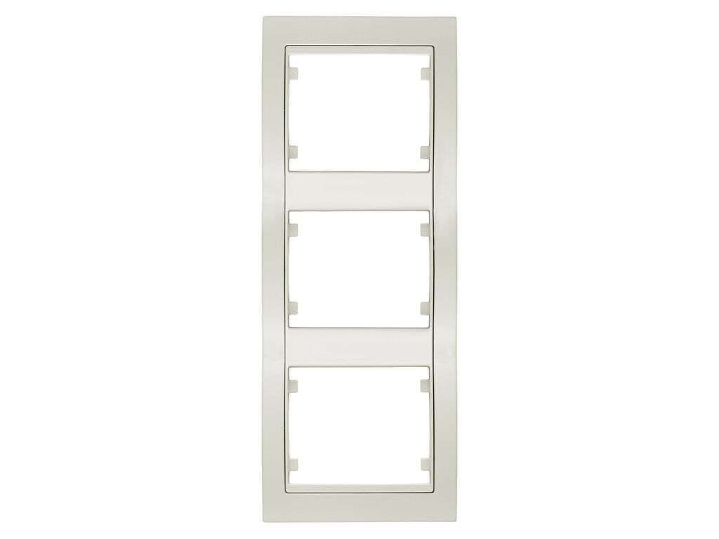 Mega, marco de 3 elementos vertical, blanco satin