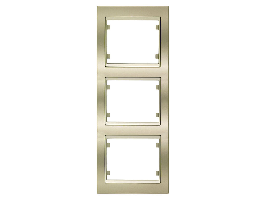 Mega, marco de 3 elementos vertical, dorado malta