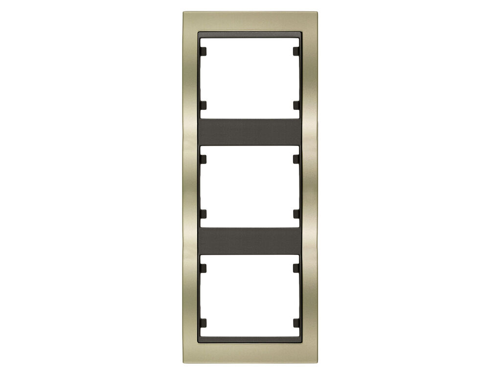 Mega, marco de 3 elementos vertical, dorado malta cosso