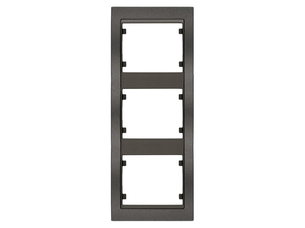 Mega, marco de 3 elementos vertical, negro ebano cosso