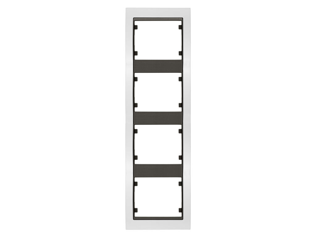 Mega, marco de 4 elementos vertical, blanco perla mabe cosso