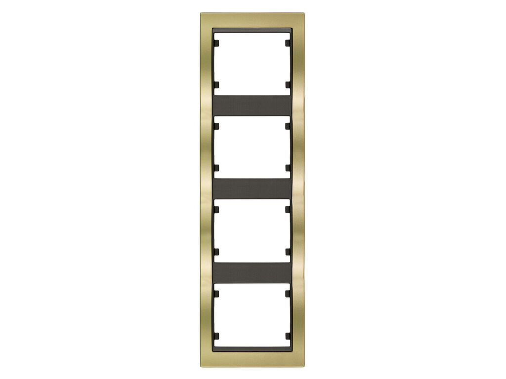 Mega, marco de 4 elementos vertical, metal puro dorado