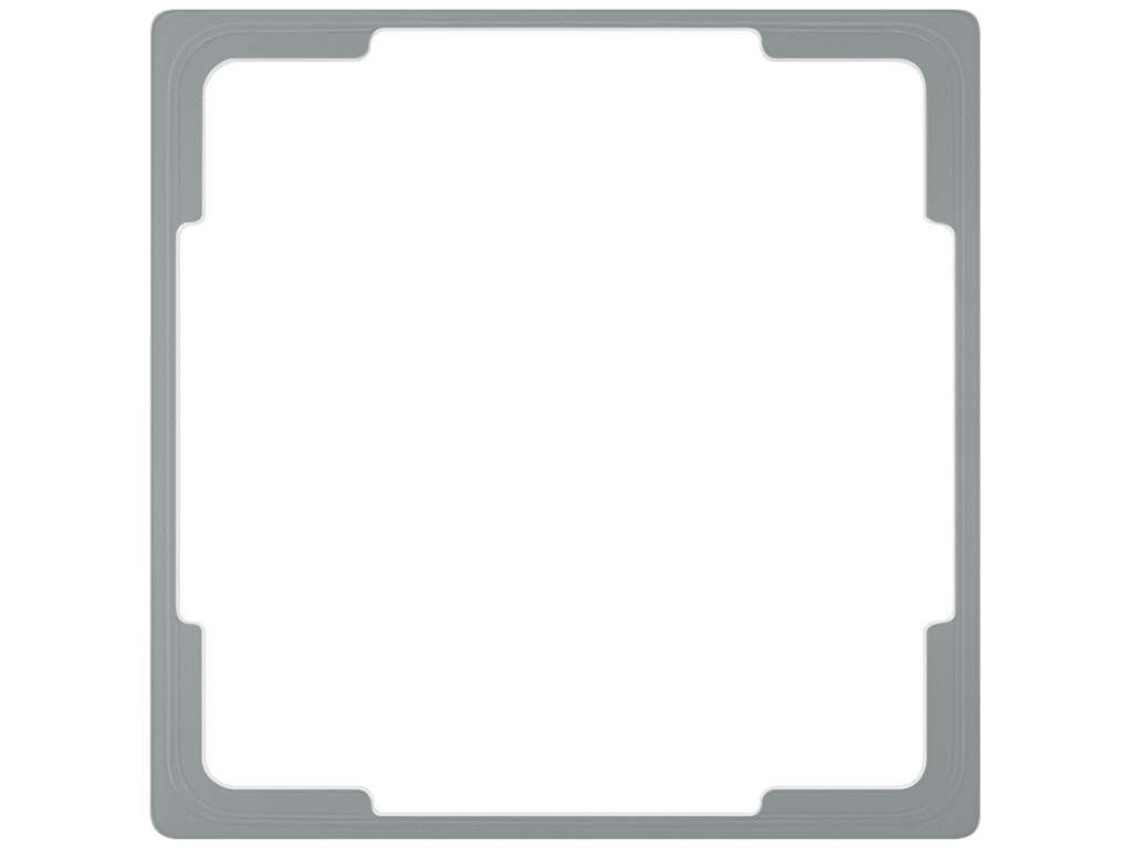 Style, marco intermedio de 1 elemento para mecanismos de 61×61 mm, platino metalizado