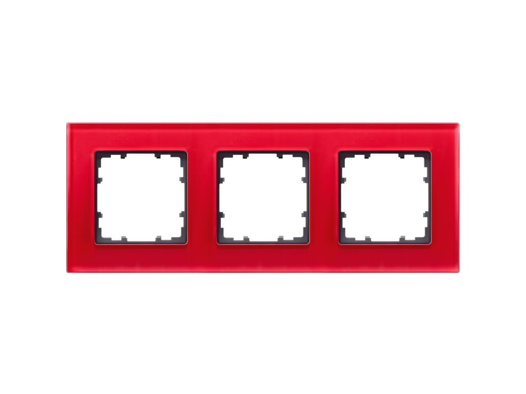 Miro, marco de cristal de 3 elementos, rojo oriental