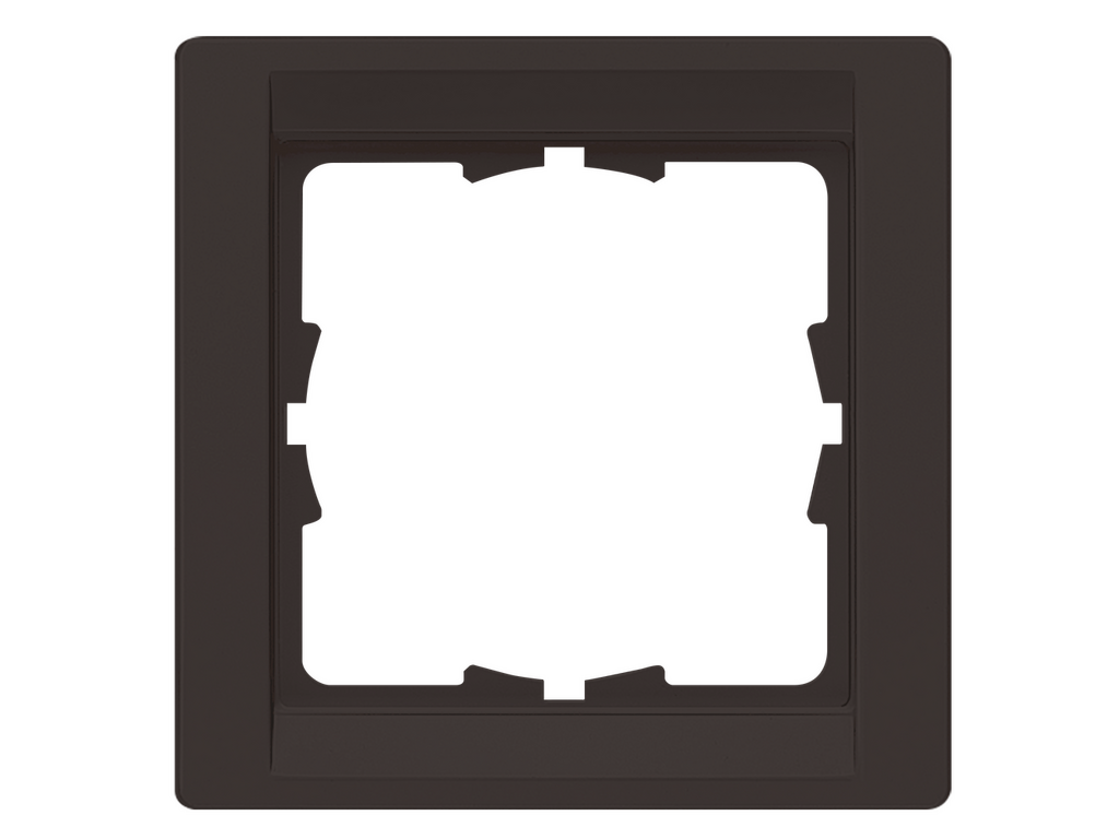 Style, marco intermedio de 1 elemento para mecanismos de 51×51 mm, Chocolate