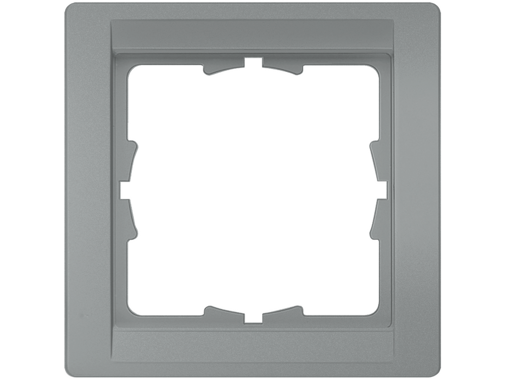 Style, marco intermedio de 1 elemento para mecanismos de 51×51 mm, Platino Metalizado