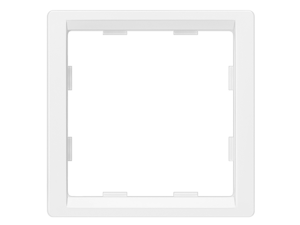 Style, marco intermedio de 1 elemento para mecanismos de 55×55 mm, Blanco Mate