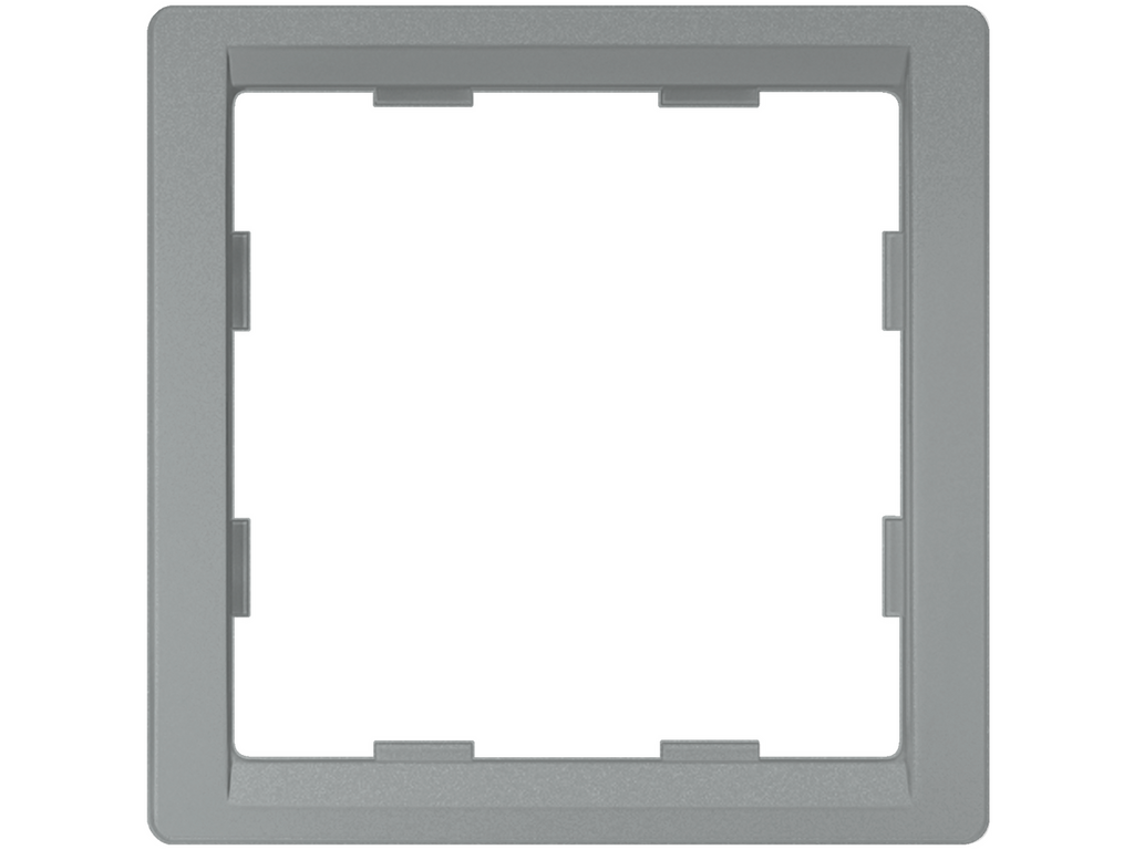 Style, marco intermedio de 1 elemento para mecanismos de 55×55 mm, Platino Metalizado