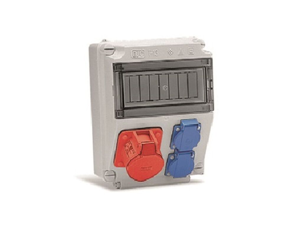 Caja t con bases (2 de 2p+t 16a y 1 de 3p+