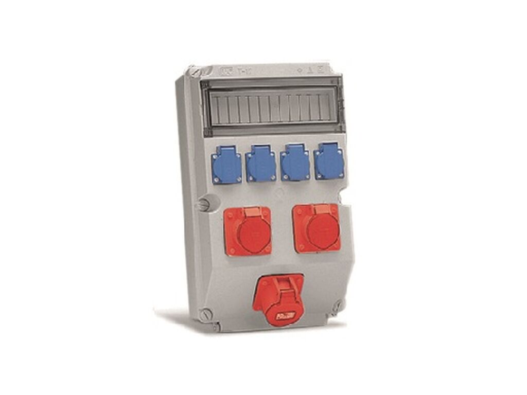 Caja t con bases(4 2p+t 16a,2 3p+t 16a y 1