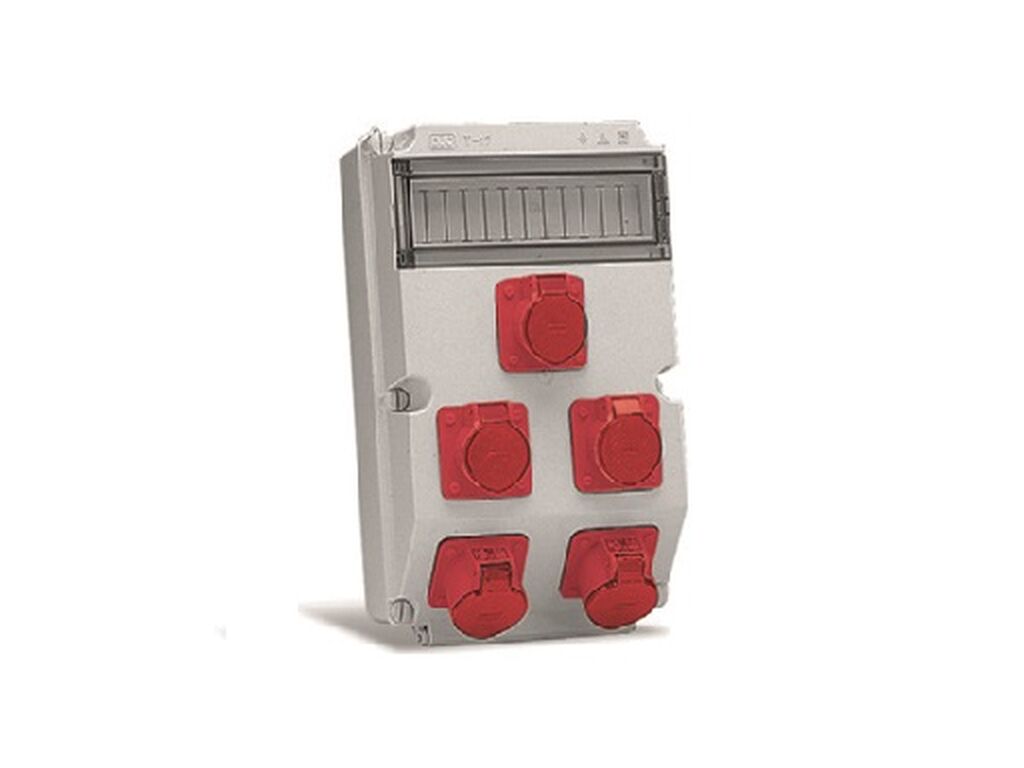 Caja t con bases (3 de 3p+t 16a y 2 de 3p+
