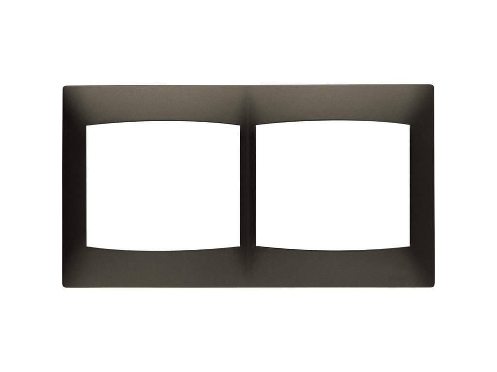 Coral, marco 2 elementos horizontal sin bastidor, gris lava