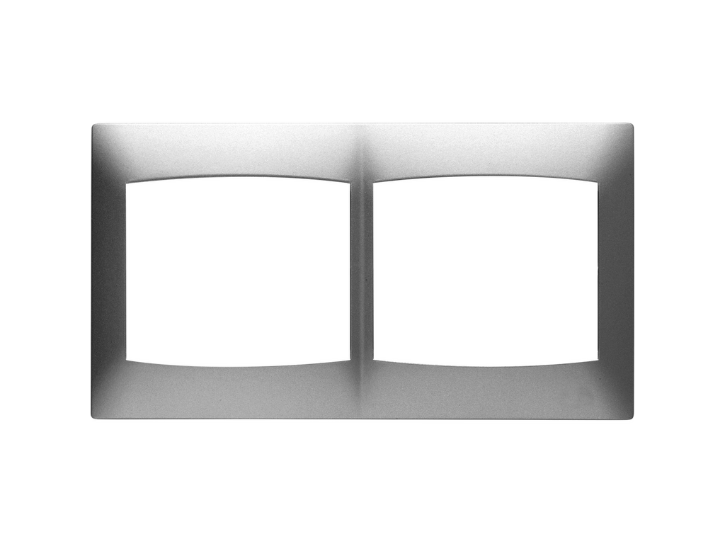 Coral, marco 2 elementos horizontal sin bastidor, plata luna