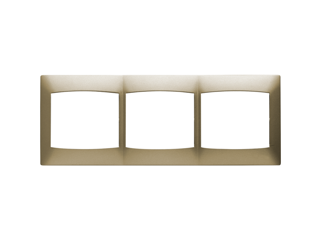 Coral, marco 3 elementos horizontal sin bastidor, dorado perlado