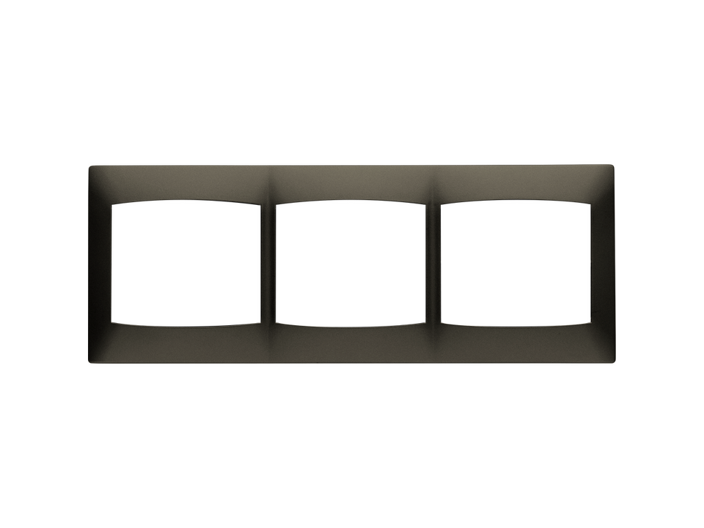 Coral, marco 3 elementos horizontal sin bastidor, gris lava