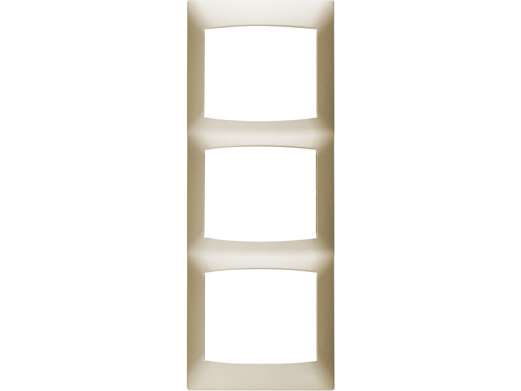 Coral, marco 3 elementos vertical sin bastidor, dorado perlado